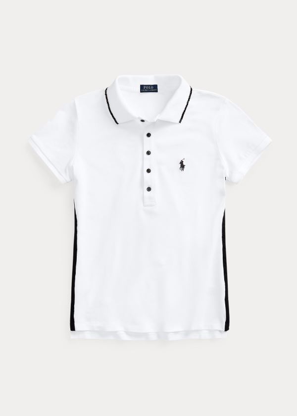 Camisa Polo Polo Ralph Lauren Beaded-Trim Mulher 62953-ZRVS